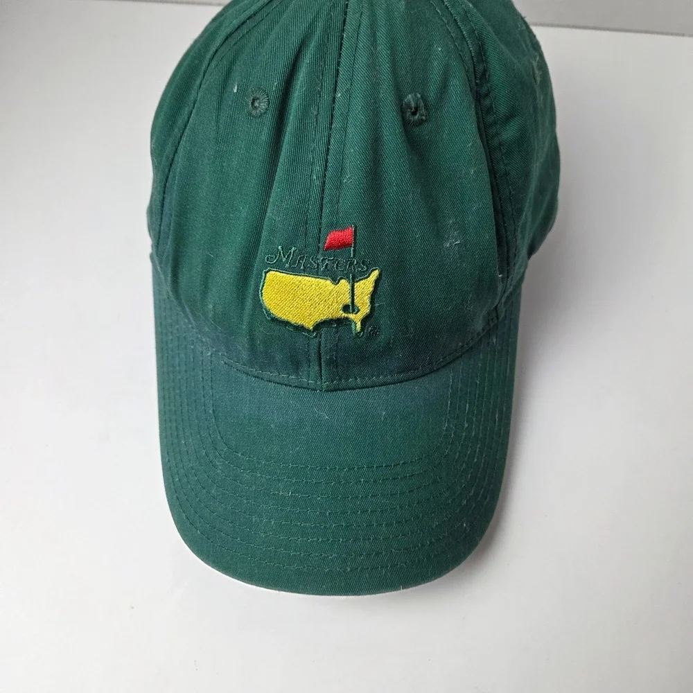 Masters American Needle Hat Cap Leather Strap Back Green Flag Tour Augusta Golf